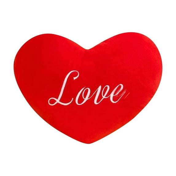 Valentine's Day Heart Shaped Throw Embroidery Love Decorative Pillow Cotton Stuffed Fluffy Heart Plushie Back Cushions for Couch Bed Kid Girls Women