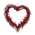 thumbnail image 1 of Valentine’s Day Heart Shaped Wreath 16.5 Inch, Red & White Berry Decorative Wreath for Front Door Wall Window, Romantic Wedding Festival Home Décor Indoor Outdoor Accent, 1 of 6