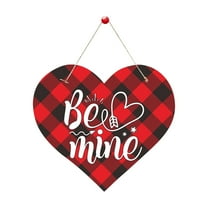 Valentine's Day Heart Sign Wall Hanging Decor -1 Pcs 9.84 Inch Happy Valentine's Day Sign Red Heart Welcome Plaque for Front Door Porch Window Wall Hanging Decor