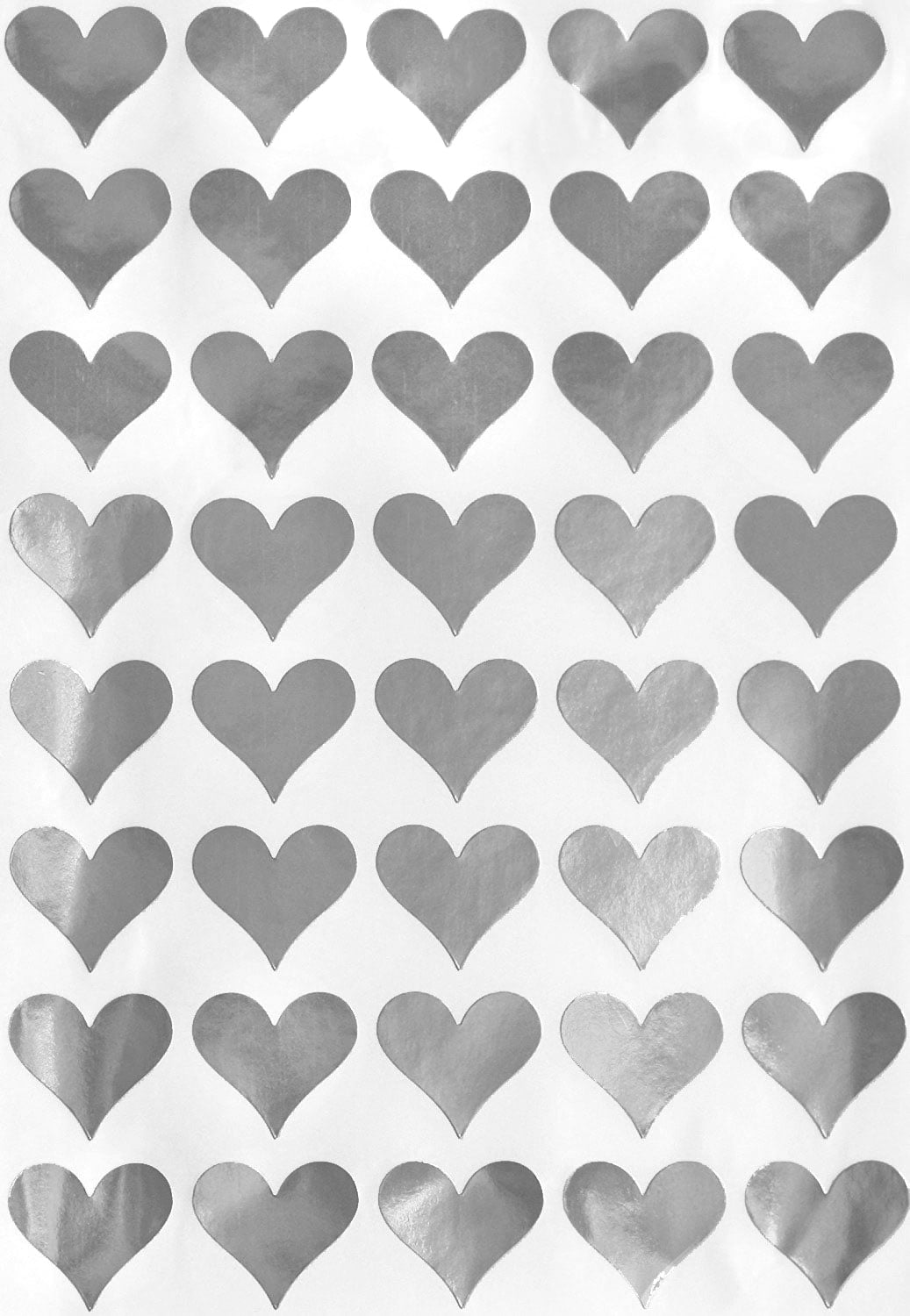 Valentine's Day Heart Stickers 3/4 inch Scrapbooking Sticker Sheets Love Embellishments Metallic Silver Labels 19mm - 4320 Pack by Royal Green