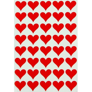 Valentine's Day Heart Stickers 3/4 inch Scrapbooking Sticker Sheets Love Embellishments Red Labels 19mm - 4320 Pack by Royal Green