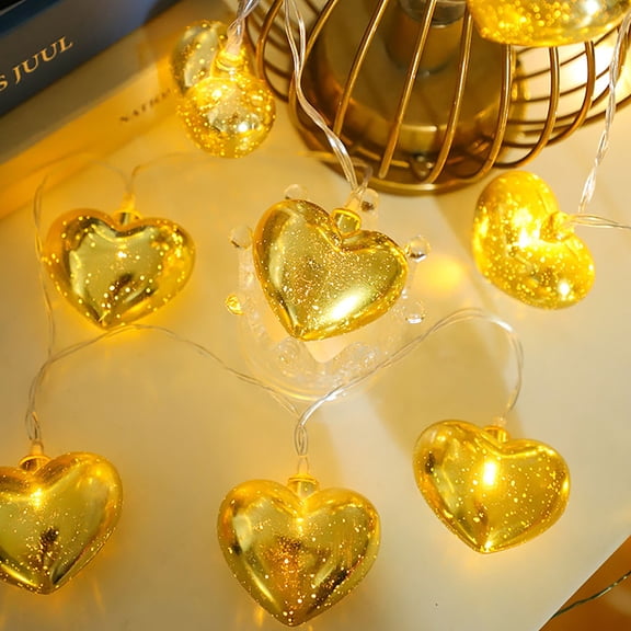 Valentine’s Day Heart String Lights | LED Copper Wire Battery Powered Lantern | Romantic Wedding Party Decor | Flexible Shapeable Design | Indoor Outdoor Holiday Accent | 1 Pack (No Battery)