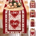 thumbnail image 1 of Valentine's Day Heart Table Runner 12.99x72.04 inch Kitchen Dining Table Decoration Washable Linen Table Cloth For Indoor Home Party Valentine's Day, 1 of 7