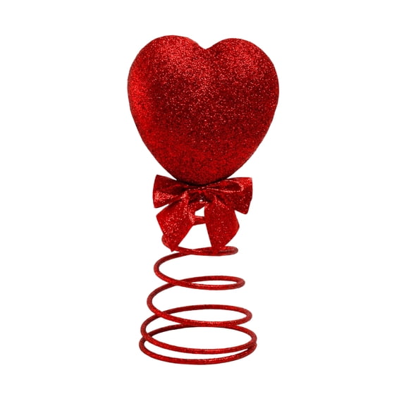 Valentine's Day Heart Treetop Star Ornament, 6-Inch Spring Heart Tree Topper, Ideal For Weddings Showers Valentine's Day Decorations, Festive Heart Shaped Tree Topper Ideal