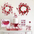 thumbnail image 1 of Valentine's Day Heart Wreath, Artificial Berry Wreath Featuring Red Hearts and Faux Greenery for Front Door Hanging, Closet, Or Wall Decoration To Celebrate The Holiday Blahzhy | Red, 1 of 6