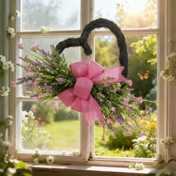 Valentine's Day Heart Wreath Cedar Wreath, Valentine Wreaths for Front Door, Realistic Pine Wreath, Large Green Cypress Wreaths for Home Fireplace Wall Window Porch Outdoor Xmas Holiday Decor