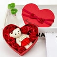 thumbnail image 1 of Valentine's Day Hearted Shape Bear with Red Rose Gift Set - Love Bear, Artificial Red Roses & Silk Petals in Gift Box - Perfect for Engagement, Mother's Day & Holiday Christmas, 1 of 7