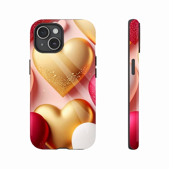 Valentine's Day Hearts 3D Design iPhone Case for Couples Women Men Compatible with iPhone 11/12/13/14/15/16 (Pro Max/Plus)