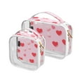 thumbnail image 1 of Valentine's Day Hearts Clear Cosmetic Bags with Handles PVC Toiletry Bags Zipper Waterproof Portable for Traveling 2 Pcs, 1 of 7
