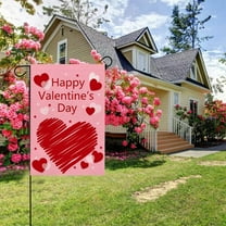 Valentine’s Day Hearts Garden Flag Welcome Decoration, Red-Pink Heart Love,Yard Porch Decoration Double-sided Outdoor Love-Heart House Flag,12 x 18 inch Wedding Galentine’s Day Spring Backyard Banner