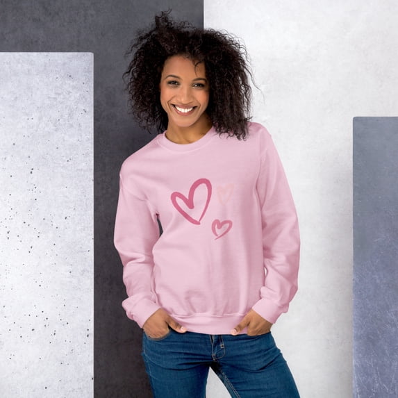 Valentine's Day Hearts Gift Unisex Sweatshirt (Light Pink, 3XL)
