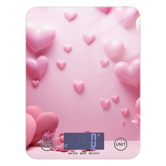 Valentine's Day Hearts Gifts Food Scale Digital Kitchen Scale Waterproof Tempered Glass Tare Function 11 lb for Baking Cooking Meal Prep