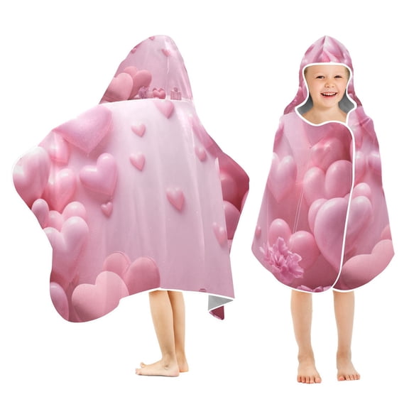 Valentine's Day Hearts Gifts Kid Bath Towels Bath Beach Towel Super Soft and Absorbent for Kid Girl Boy Babie Toddler Infant