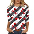 thumbnail image 1 of Valentine's Day Holiday T-Shirts for Womens Cute Heart 3/4 Sleeve Tops Fashion Going Out Tee Shirts, 1 of 5