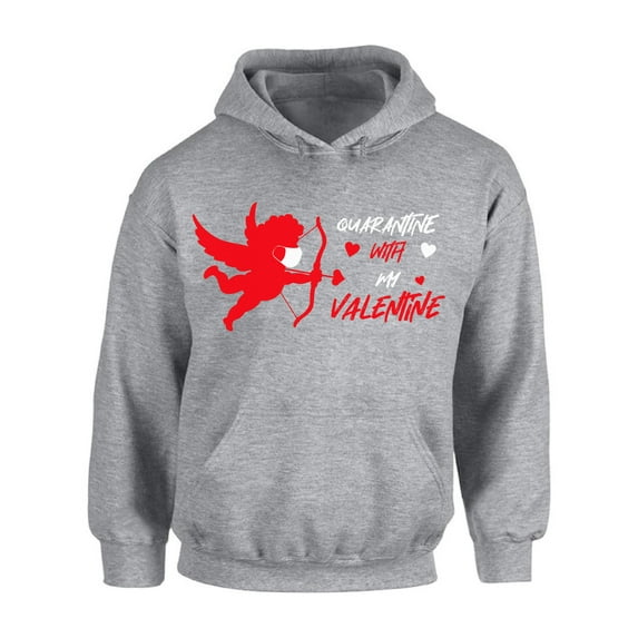 Valentine's Day Hoodie for Men Women Cupid in Mask My Valentine 2021 Sweater Graphic Hooded Sweatshirt Unisex