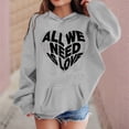 thumbnail image 1 of Valentine's Day Hoodies for Teen Boys Hoodies Love Print Oversized Hoodie Long Sleeves Comfy Loose Pullover Girls Winter Clothes Preppy Clothes for Girls 5T, 1 of 5