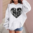 thumbnail image 1 of Valentine's Day Hoodies for Youth Hoodies Love Print Oversized Hoodie Long Sleeves Warm Loose Pullover Girls' Fashion Hoodies & Sweatshirts for Girls 8-9, 1 of 5