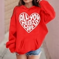 thumbnail image 1 of Valentine's Day Hoodies for Youth Hoodies Love Print Oversized Hoodie Long Sleeves Fashion Loose Pullover Fall Winter Sweatshirts Girl Clothes Size 3T, 1 of 5