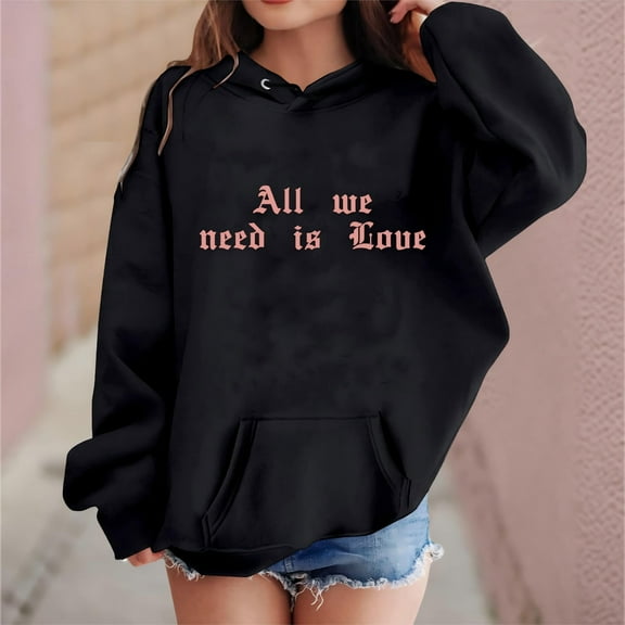 Valentine's Day Hoodies for Teen Girl Hoodies Love Print Oversized Hoodie Long Sleeves Cute Loose Pullover Girls Winter Clothes Girls Clothes Size 3T