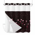 thumbnail image 1 of Valentine's Day, No Hook Shower Curtain Waterproof, Bathroom Curtains with Snap in Liners and See Through Top Window, Black Pink Love Saint Romantic Dots Hotel Style Bathtub Curtains Shower 66"Wx72"L, 1 of 8