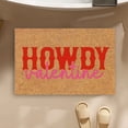 thumbnail image 1 of Valentine's Day "Howdy Valentine" Coir Doormat, 40X60Cm Outdoor Indoor Welcome Mat, Decorative Love Themed Entryway Rug, Ideal For S Teens Home Office Entrance, Heart &, 1 of 4