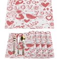 thumbnail image 1 of Valentine''s Day I Love Your Placemats Set of 6 Fabric Placemats Square Placemat for Kitchen Table Heat Resistant, Easy to Clean Table Placemats 12x18 Inch, 1 of 6