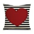 thumbnail image 1 of Valentine's Day I Love You Throw Pillow Covers, 18 X 18 Inch Red Valentine Heart Stripes P.S. Love You Wedding Cushion Case Decoration for Sofa Couch Valentines Day Mother's Day Anniversary, 1 of 2