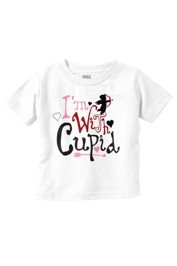 Valentine's Day I'm With Cupid Youth T Shirt Tee Girls Infant Toddler Brisco Brands 3T