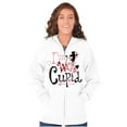 thumbnail image 1 of Valentine's Day I'm With Cupid Zip Hoodie Sweatshirt Women Brisco Brands S, 1 of 5