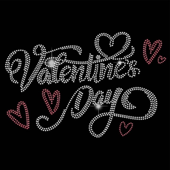 Valentine's Day Iron on Rhinestones Transfer Loving Bling Hot Fix Iron on Patch Transfer Decals Valentine Heat Transfer Clothing Repair Decor for T-Shirt Jacket Bag DIY Art for Lover