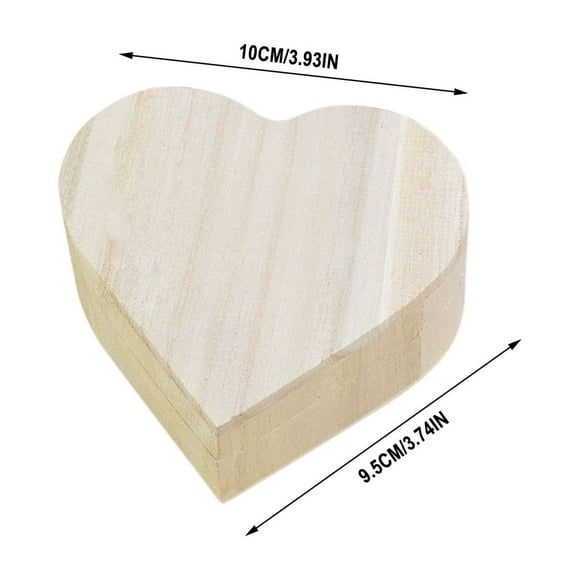 Amvlyk Valentine's Day Heart Shaped Wooden Box Vintage Wooden Heart Wooden Box organizer Cosmetic Box Gift