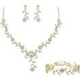 thumbnail image 1 of Valentine's Day Jewelry Set, Floral Design, Romantic Gift for Weddings and Dinners, Necklace, Earrings, Bracelet, Gold and Silver Options, Elegant and Eye-Catching Accessories for Any Outfit, 1 of 6