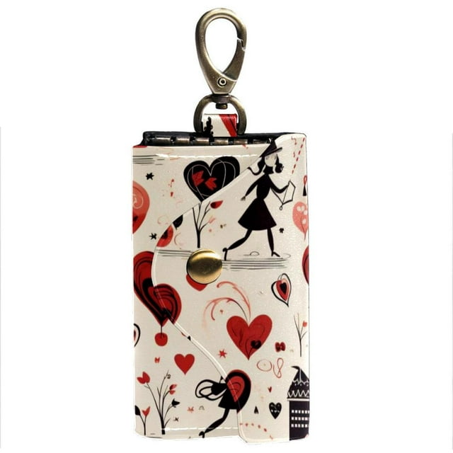 Valentine's Day Key Wallet Organizer Holder Case with 6 Hooks and Side ...