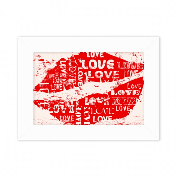 Valentine's Day Keyword Love Kiss Photo Mount Frame Picture Art Painting Desktop 5x7 inch