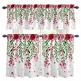 thumbnail image 1 of Valentine's Day Kitchen Curtains Sets for Windows 36 Inch Length, Pink Red Roses Love Heart Eucalyptus Leaves Rod Pocket Window Treatments Tier Curtains and Valances Set for Bedroom/Bathroom, 1 of 8