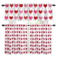 thumbnail image 1 of Valentine's Day Kitchen Curtains Sets for Windows 36 Inch Length, Watercolor Loves Romantic Rod Pocket Window Treatments Tier Curtains and Valances Set for Bedroom/Bathroom, 1 of 8