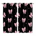 thumbnail image 1 of Valentine's Day Kitchen Curtains Window Panels, Pink Bows Shining Stars Modern Black Insulated Window Treatment Curtain, Grommet Curtains for Bedroom/Living Room/Bathroom, 2 Piece 52"Wx84"L, 1 of 8