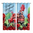thumbnail image 1 of Valentine's Day Kitchen Curtains Window Panels, Red Love Truck Roses Balloons Footballs Blue Insulated Window Treatment Curtain, Grommet Curtains for Bedroom/Living Room/Bathroom, 2 Piece 52"Wx84"L, 1 of 8