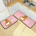 thumbnail image 1 of Valentine''s Day Kitchen Mat and Rug Set of 2 Cute Corgi Lover Cushioned Floor Mat Non Slip Washable Standing Desk Mats Anti Fatigue Doormat for Home Office Sink Laundry Hallway Entryway, 1 of 6