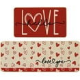 thumbnail image 1 of Valentine''s Day Kitchen Mats Set of 2, Red Love Heart Decorative Kitchen Rugs Romantic Kitchen Mats for Floor Non Slip Anniversary Wedding Party Home Decor 17x29 and 17x47 Inch, 1 of 6