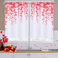 thumbnail image 1 of Valentine''s Day Kitchen Tier Curtains 36 Inch Length Valentines Day Kitchen Curtains Falling Red Pink Love Heart Rod Pocket Short Curtains for Kitchen Bathroom, 26" W x 36" L, 2 Panels, 1 of 6