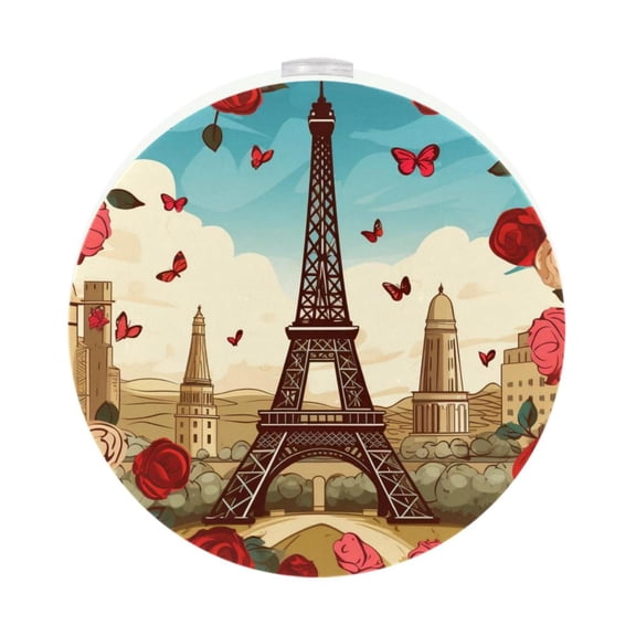 Valentine's Day LED Round Night Light - 2 Pack, Plug-in Motion Sensor Wall Lamp for Bedroom, Bathroom, Hallway - Energy Efficient, Compact Size, Soft Glow - Auto on/Off, White Light