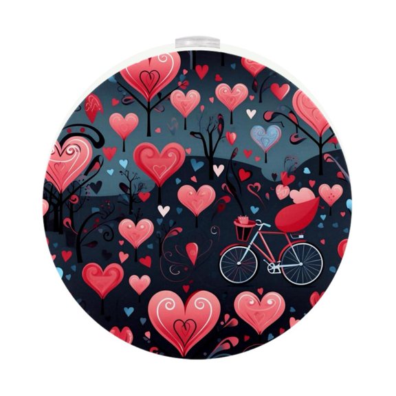 Valentine's Day LED Round Night Light-2PCS: Bright and Energy Efficient Illumination for Any Space | Pack of 2 Small LED Lights | Long-lasting and Versatile Lighting Solution