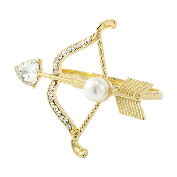 Valentine's Day LOVE Pearl Heart Napkin Ring Alloy Table Decor for Restaurant Party Wedding Romantic Dinner Setting Holiday Tableware Accessory