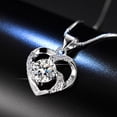 thumbnail image 1 of Valentine's Day Lab Created Diamond Love Heart Necklace With Heartfelt 14K White Gold Plated, 1 of 5
