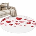 thumbnail image 1 of Valentine's Day Large Area Rugs for Bedroom Living Room, Soft Non Slip Carpet Bedside Rug, Pink Red Love Sweet Falling Heart Romantic Round Floor Cover Kitchen Accent Rug 4' for Dining Room/Office, 1 of 9