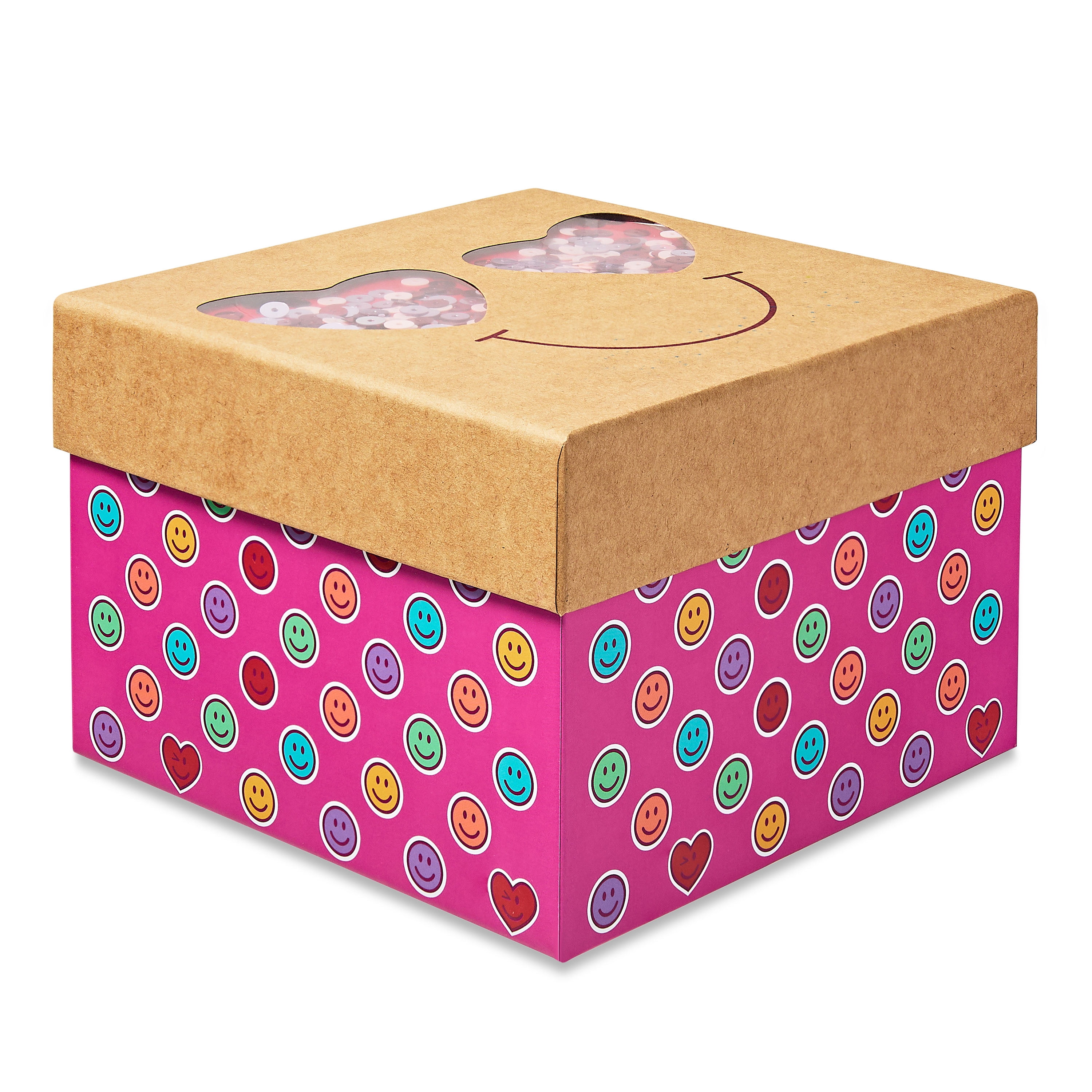 Valentine's Day Large Heart Eye Confetti Gift Box, 6.25 in x 6.25 in x 4.25 in, by Way To Celebrate