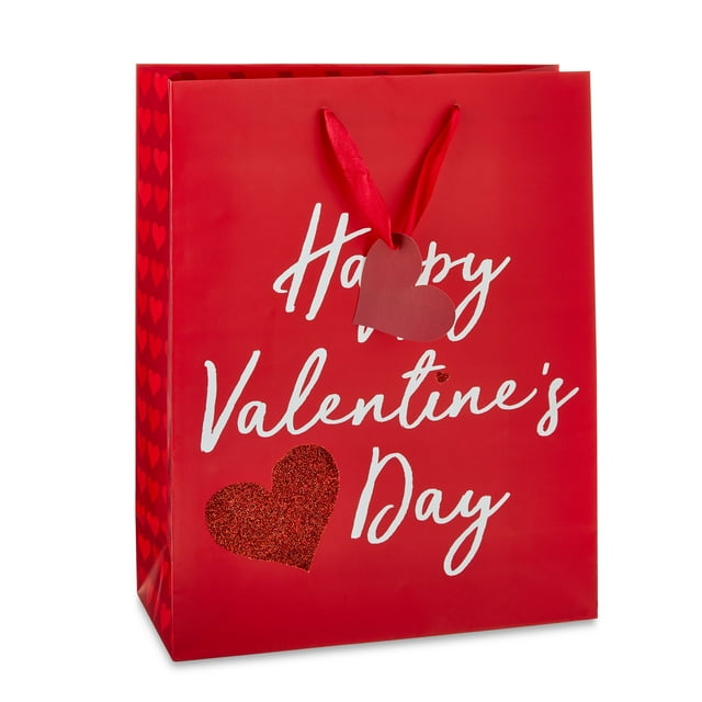 Valentine's Day Large Red Gift Bag with Tissue Paper by Way To