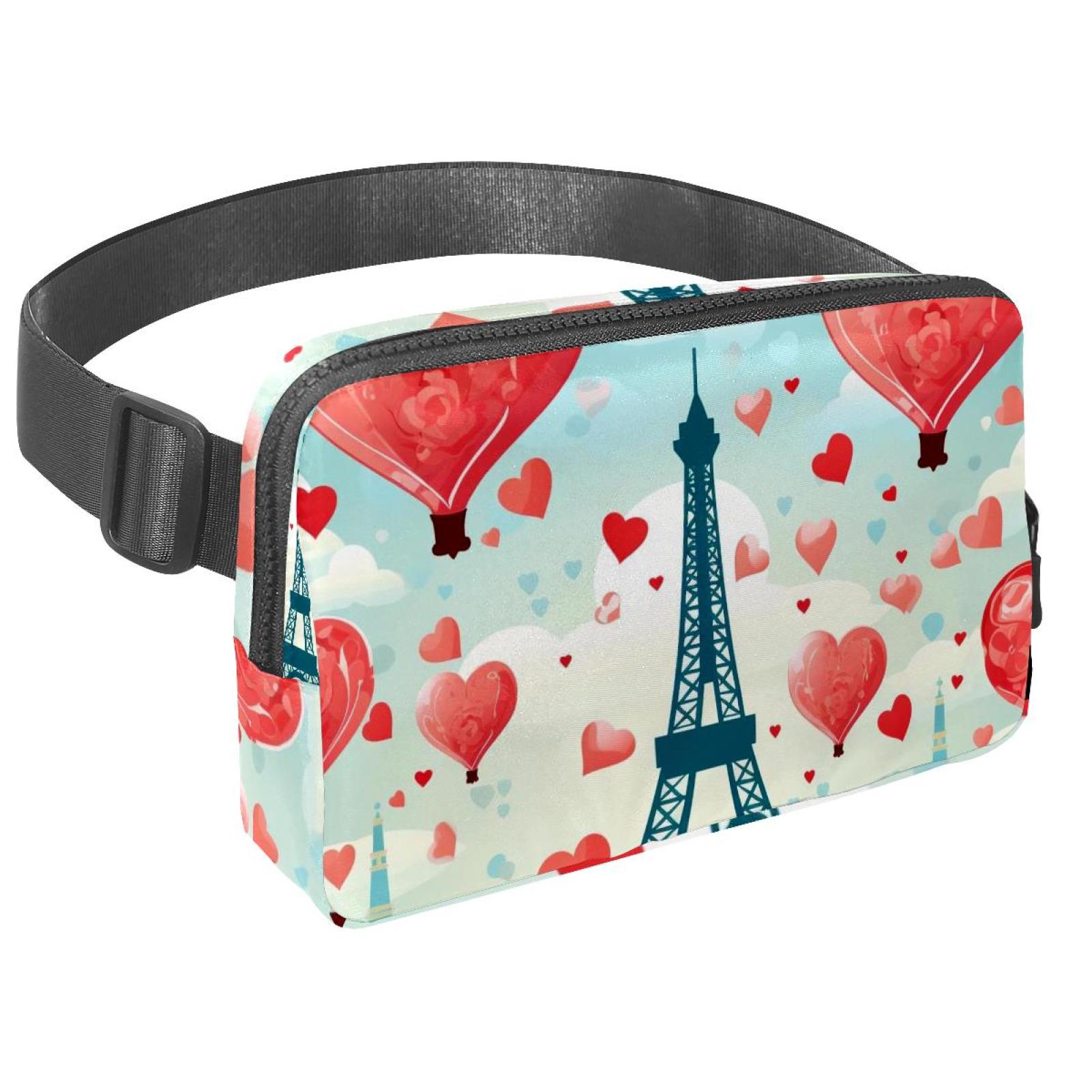 Valentine's Day Lightweight Adjustable Sling Bag Waist Pack with Extension Strap Unisex - Ideal for Travel and Outdoor Activities