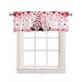 thumbnail image 1 of Valentine's Day Linen Curtain Valance for Bedroom/Bathroom/Kitchen/Office/Living/Dining Room Windows,Pink Romantic Gnomes Love Rose Floral Rod Pocket Topper Drapes Decorative Cafe Drapery Panel 42x18, 1 of 6